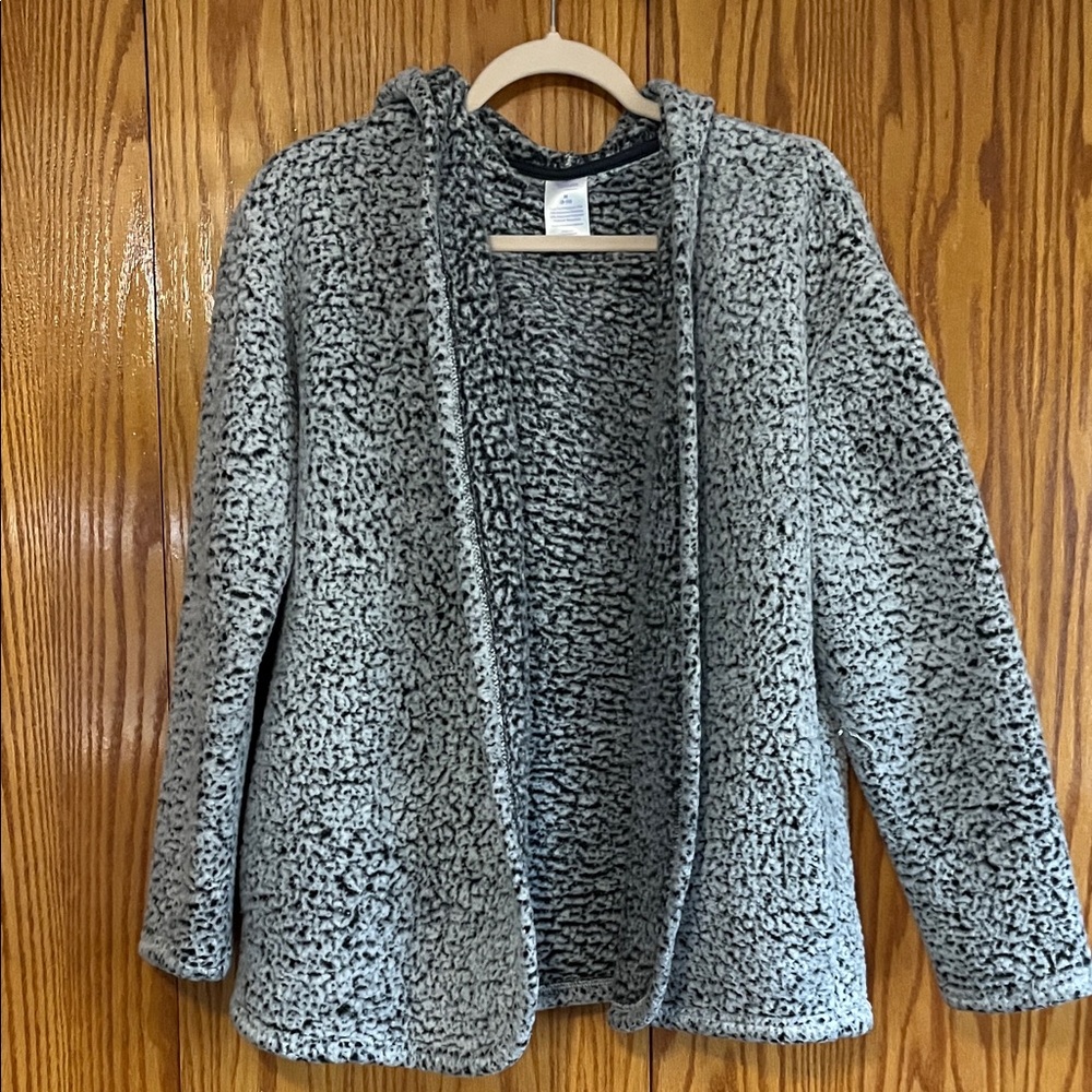 Secret Treasures Black and Gray Faux Fur Hoodie